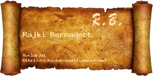 Rajki Bernadett névjegykártya